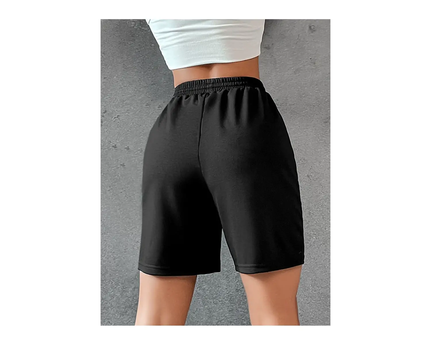 Letter Graphic Drawstring Waist Şort