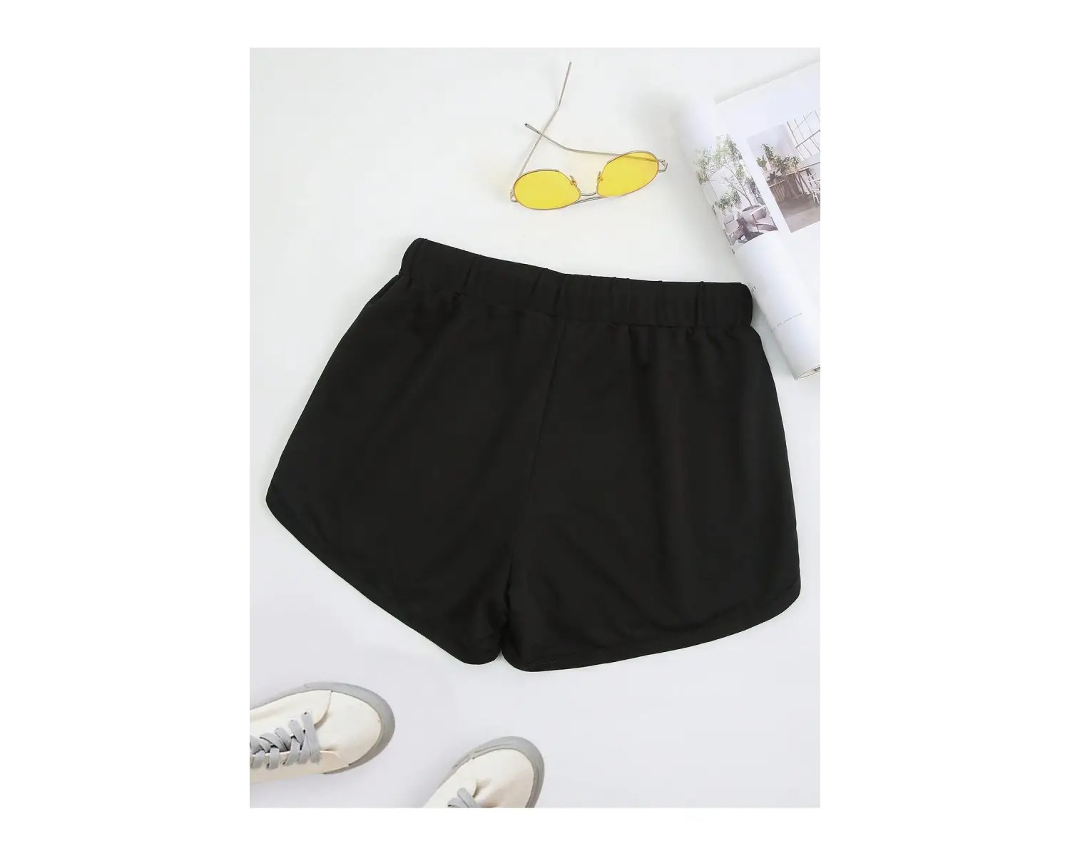 Letter Graphic Drawstring Waist Track Şort