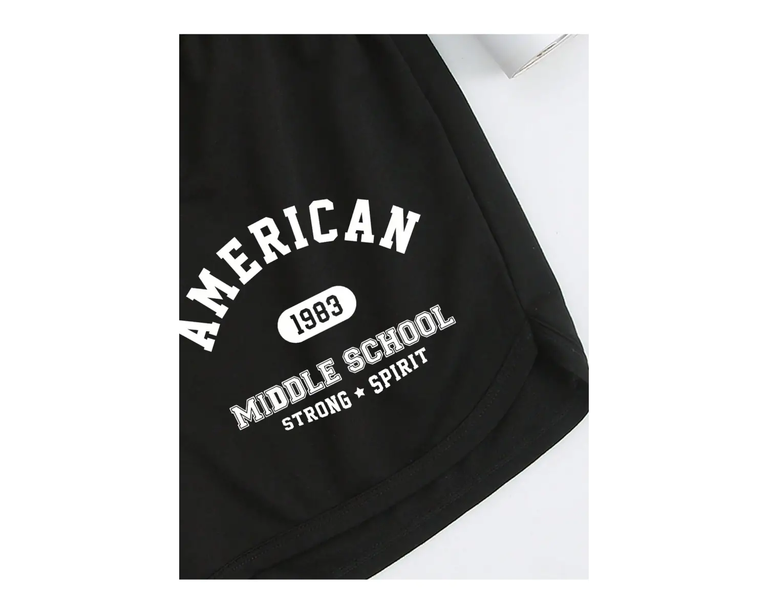 Letter Graphic Drawstring Waist Track Şort