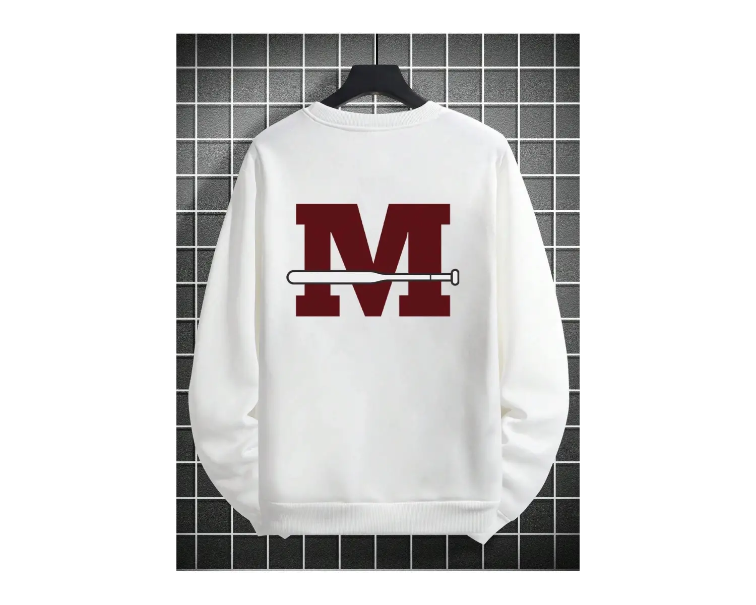 Letter Graphic Drop Shoulder Sweatshirt Beyaz
