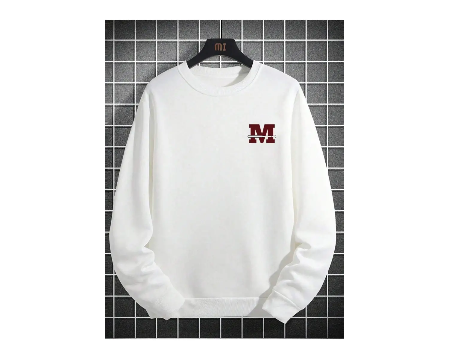 Letter Graphic Drop Shoulder Sweatshirt Beyaz
