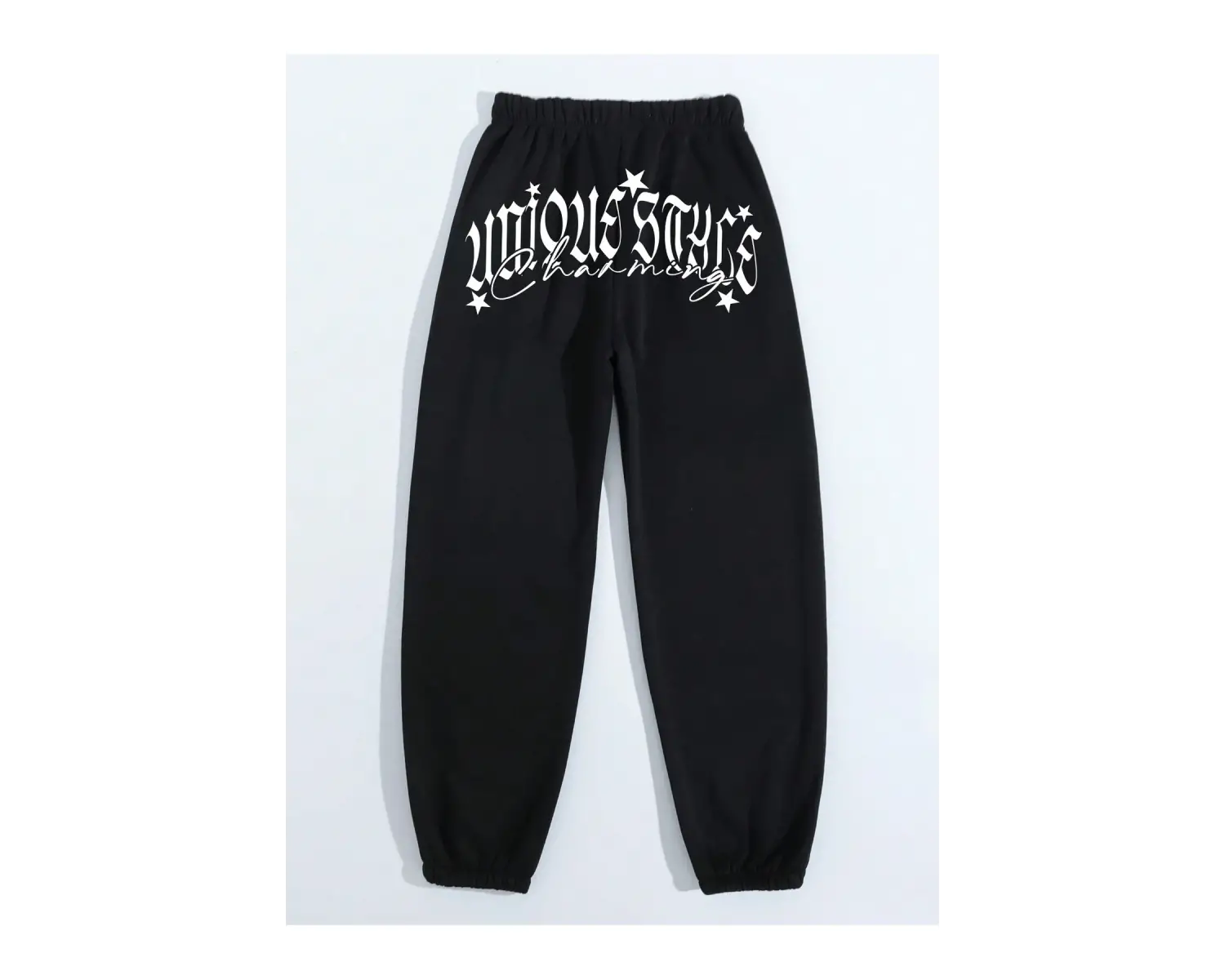 Letter Graphic Elastic Waist 4 Mevsim Eşofman