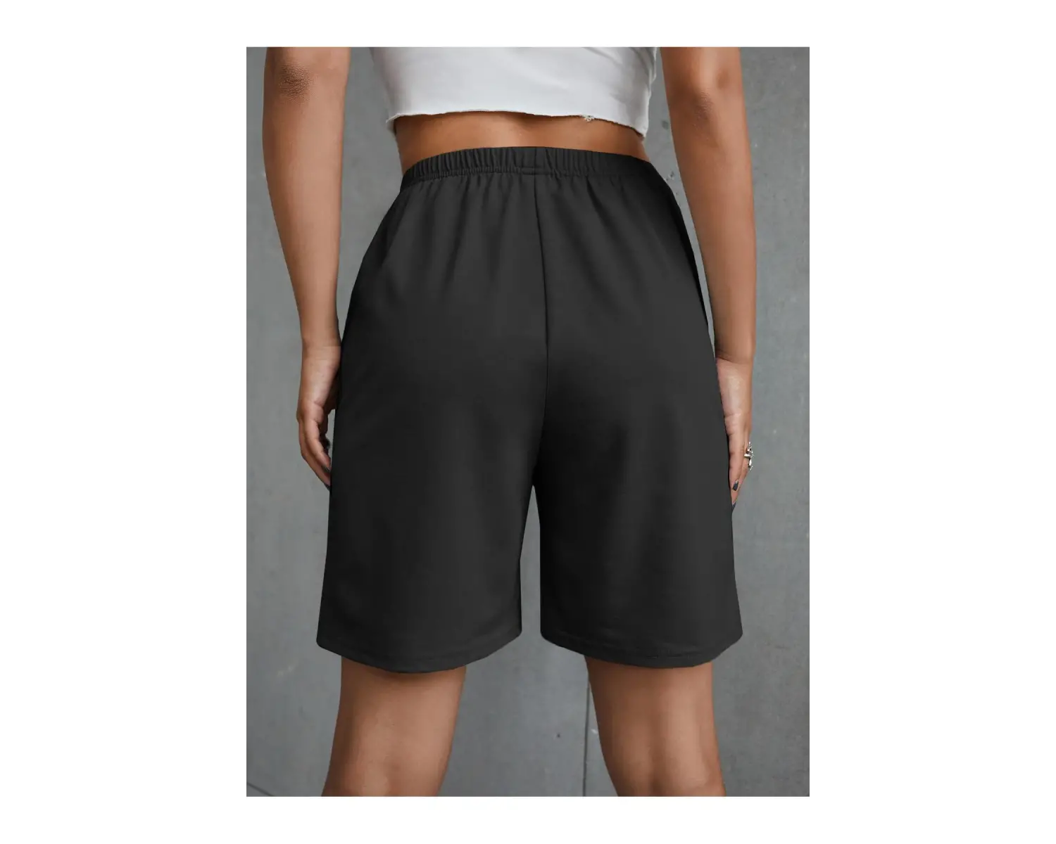 Letter Graphic Knot Waist Track Şort