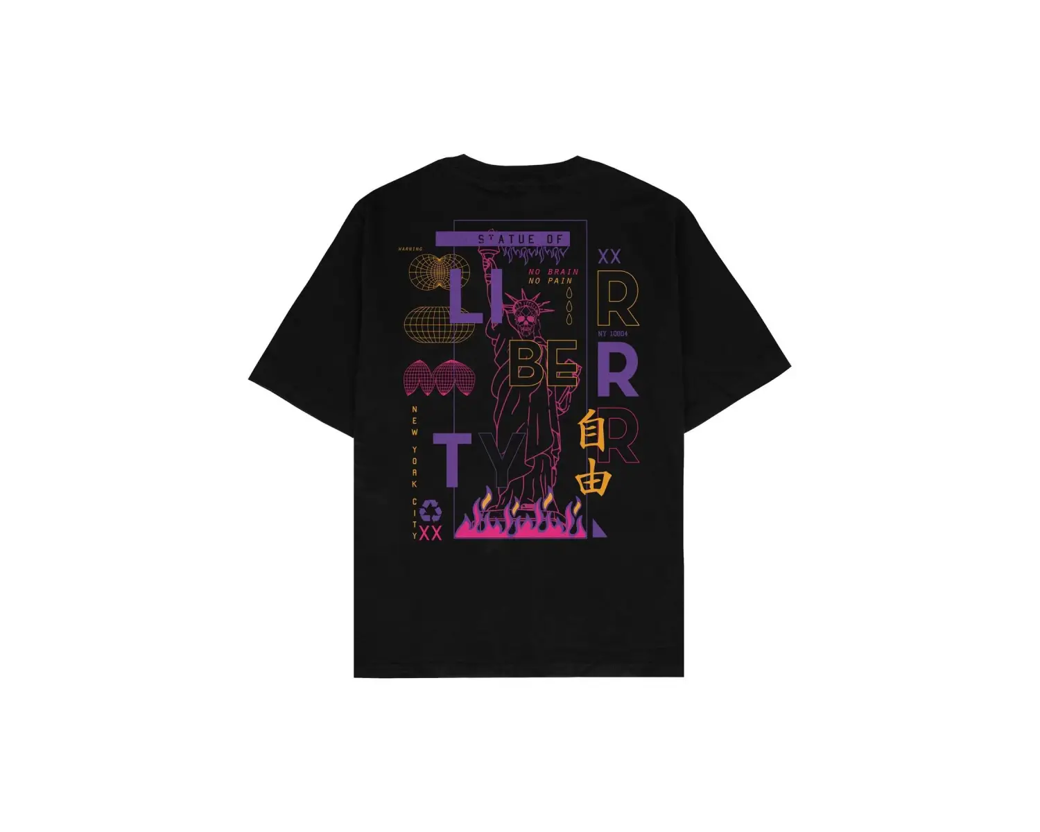 Liberta Siyah Oversize Unisex T-shirt