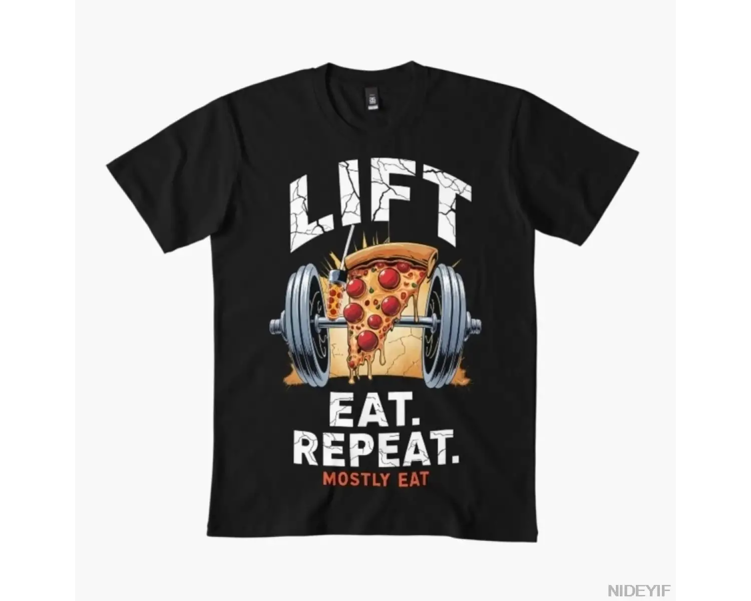Lift Eat Repeat Çoğunlukla Eat Tişört Erkekler Kadınlar İçin %100 Pamuklu Tişörtler Kısa Koll