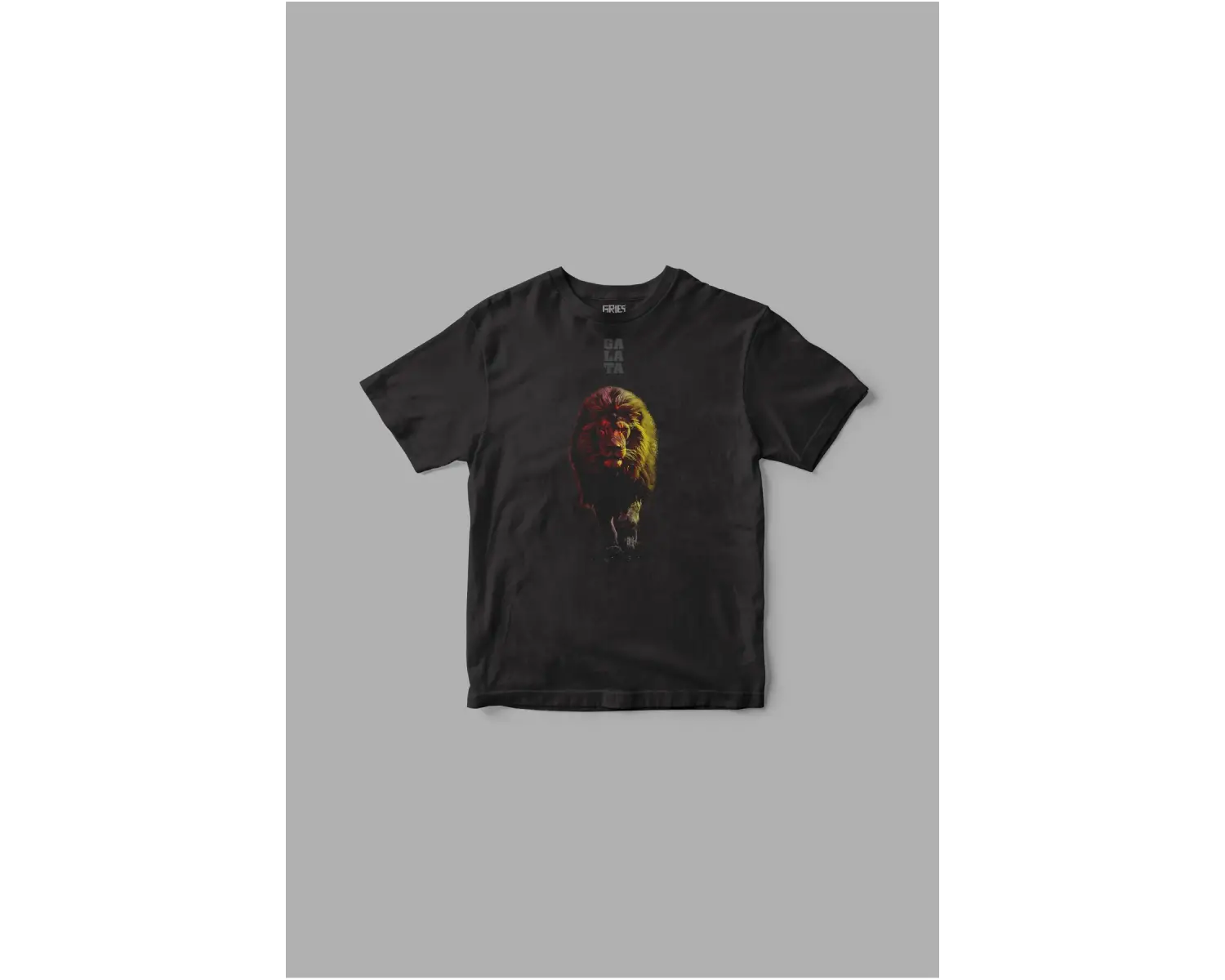 Lion galata Sarı Kırmızı Aslan Baskılı Tişört