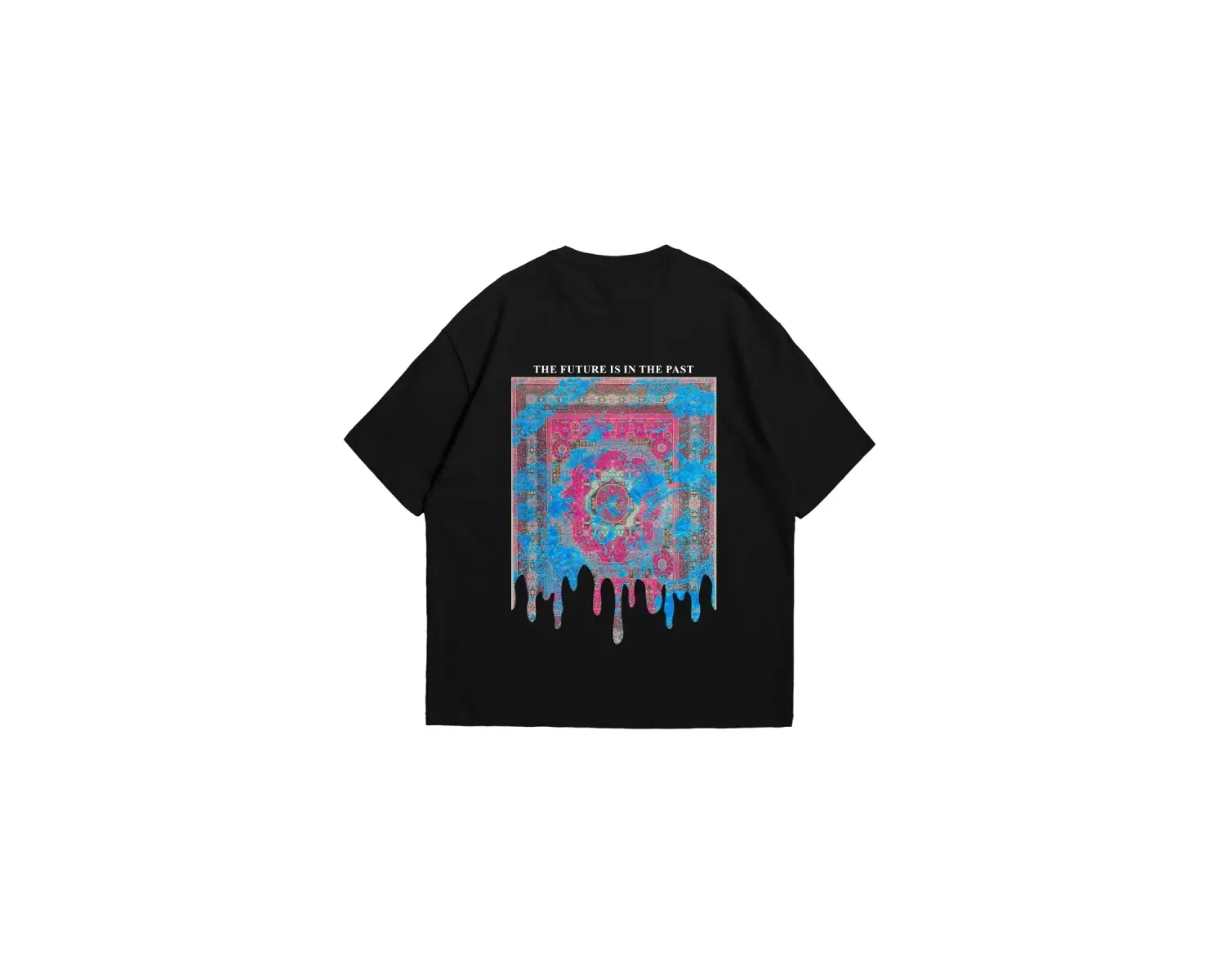 Liquid Rug Baskılı Oversize Unisex Beyaz