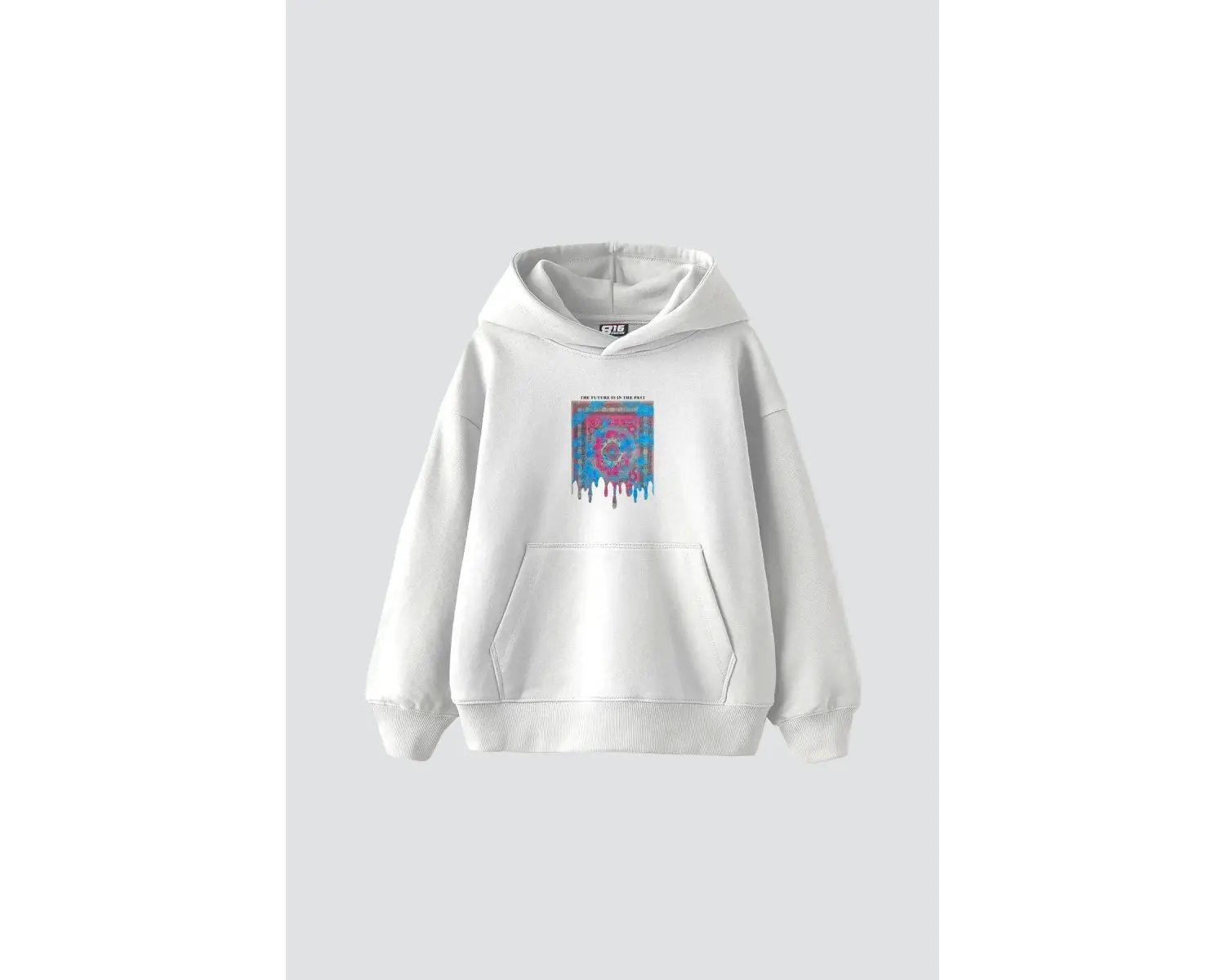 Liquid Rug Baskılı Oversize Unisex Beyaz