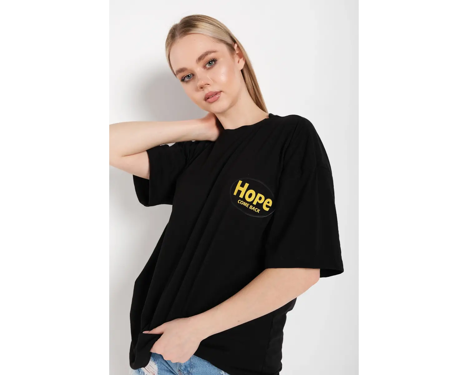 Logo Baskılı Beyaz Tişört Hope