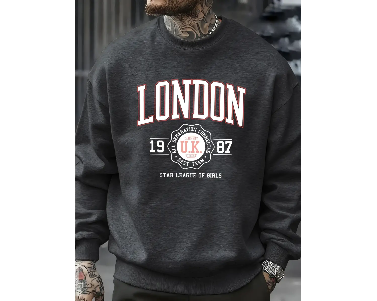 Londra İngiltere 1987 En İyi Takım Sporları Baskı Erkek Kazaklar Polar Günlük Kapüşonsuz Göml