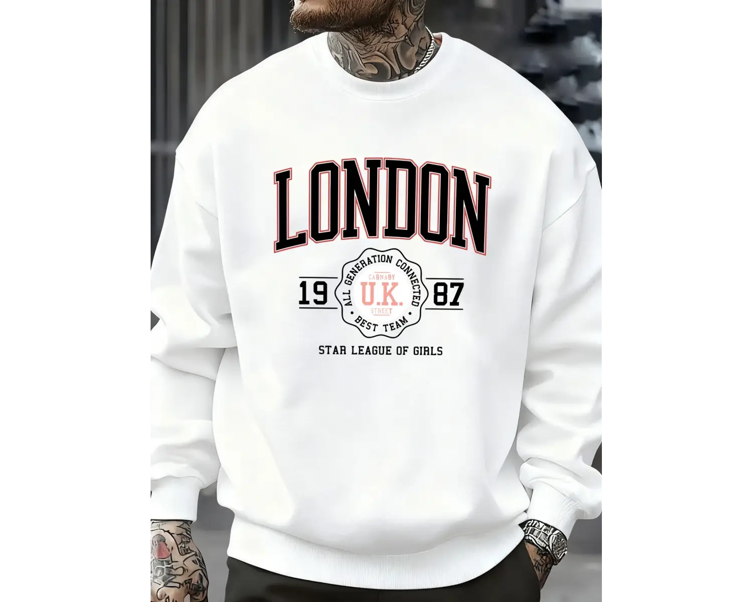 Londra İngiltere 1987 En İyi Takım Sporları Baskı Erkek Kazaklar Polar Günlük Kapüşonsuz Göml