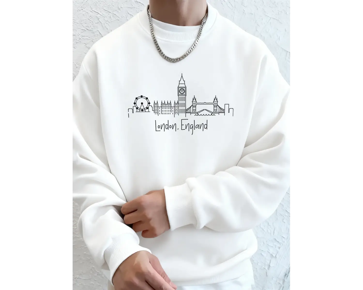 Londra İngiltere Mektup Sadelik Baskı Erkekler Kapşonlu Rahat Yumuşak Tişörtü Moda Temel Giys