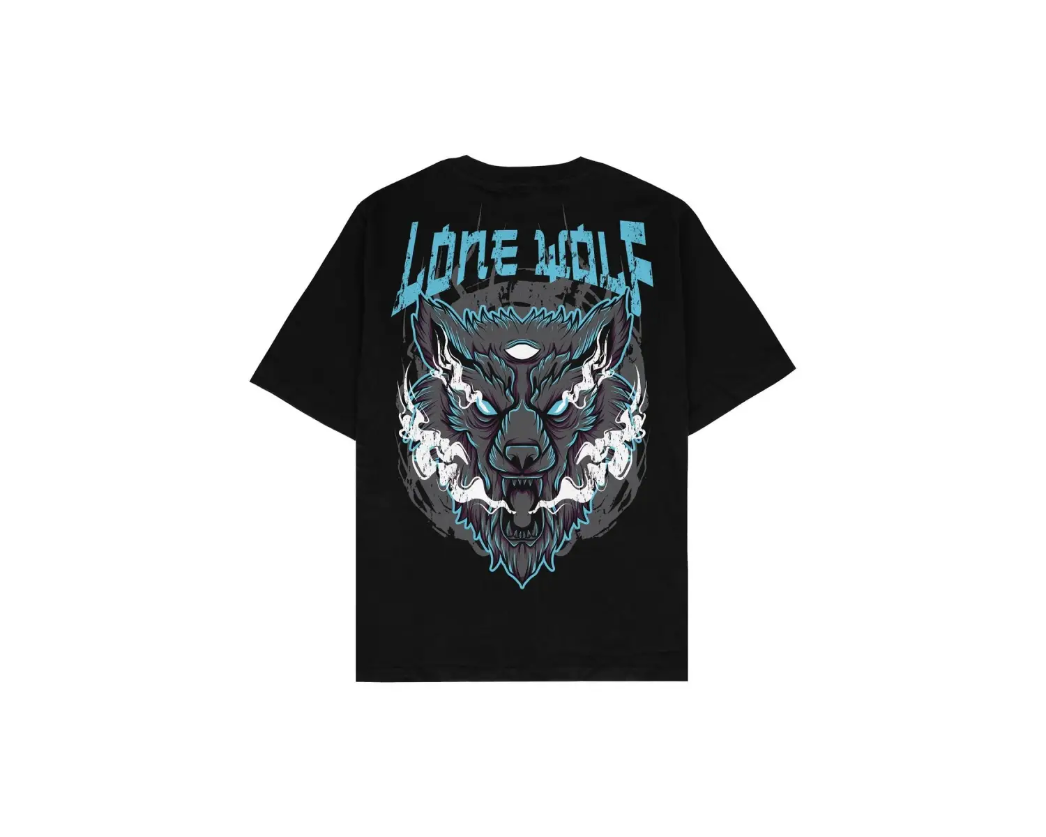 Lone Wolf Siyah Oversize Unisex T-shirt