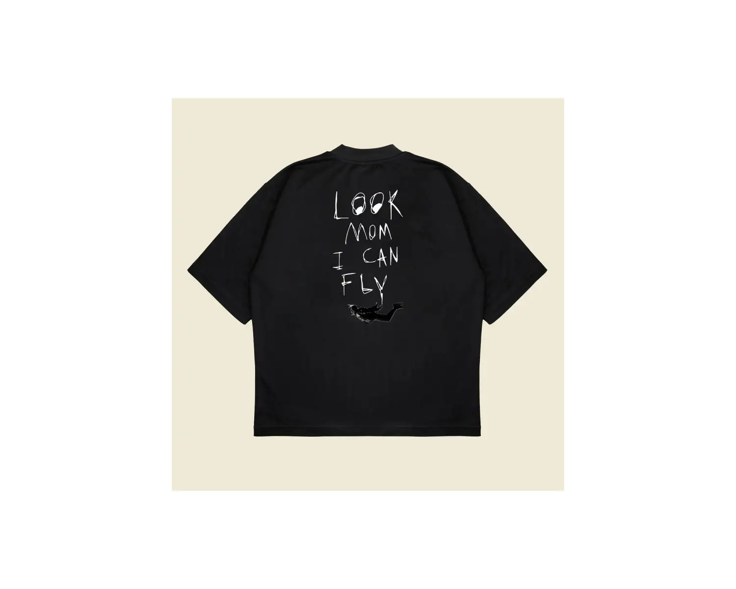 Look Mom I Can Fly Boxy Fit Oversize Unisex Tshirt – Baskılı Tişört |