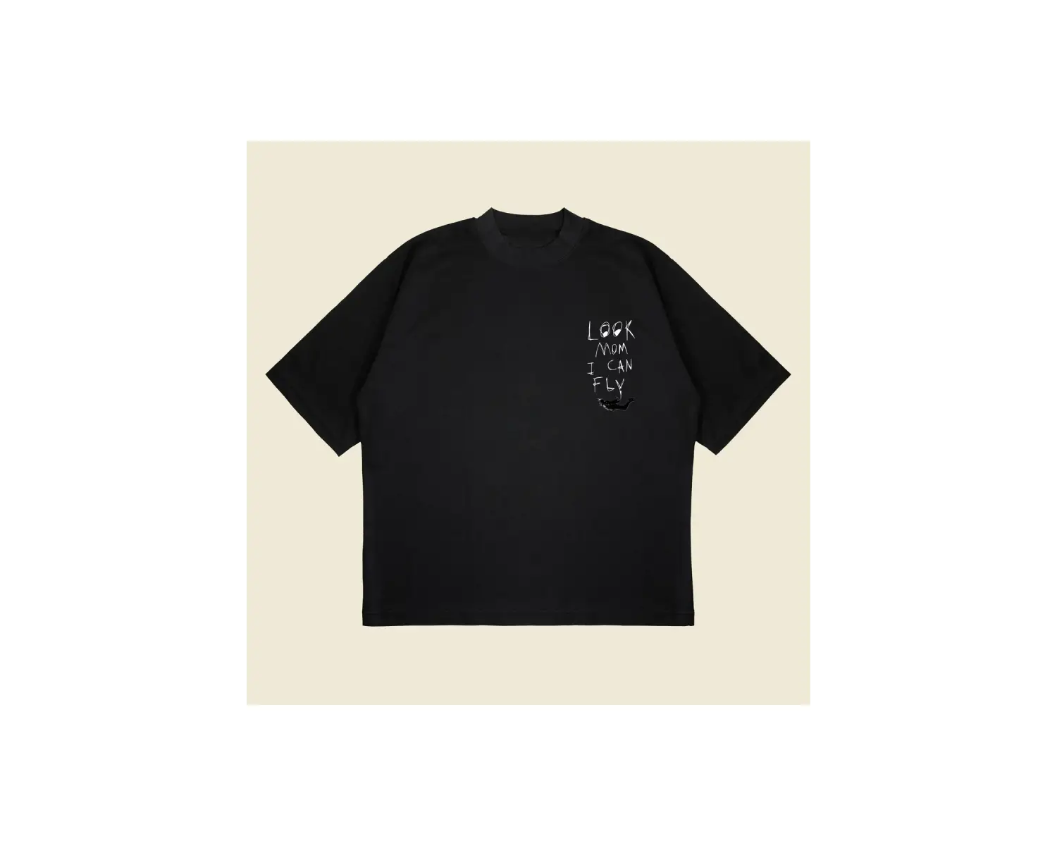 Look Mom I Can Fly Boxy Fit Oversize Unisex Tshirt – Baskılı Tişört |