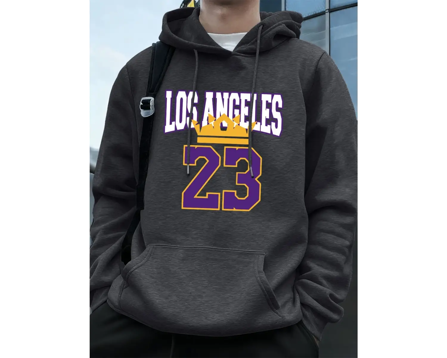Los Angeles 23 Baskı Erkek Kapüşonlular Sonbahar Cepli Tişörtler Temel Polar Sıcak Büyük Bede
