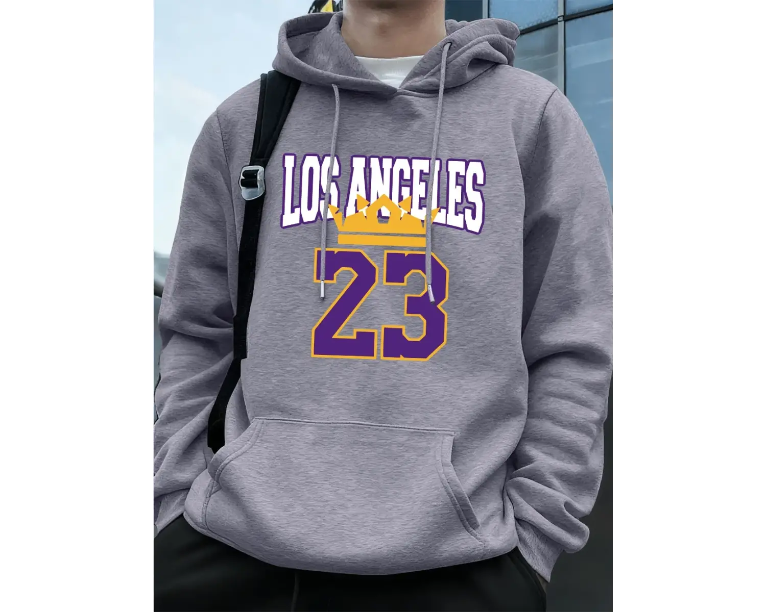 Los Angeles 23 Baskı Erkek Kapüşonlular Sonbahar Cepli Tişörtler Temel Polar Sıcak Büyük Bede