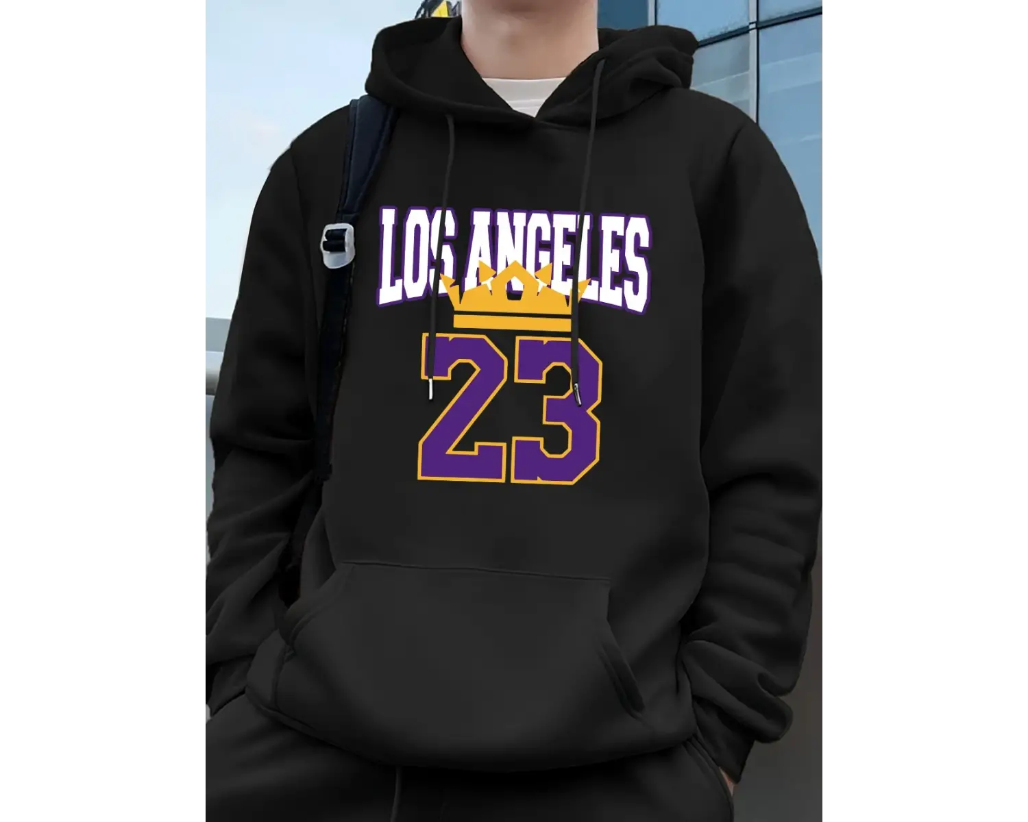 Los Angeles 23 Baskı Erkek Kapüşonlular Sonbahar Cepli Tişörtler Temel Polar Sıcak Büyük Bede