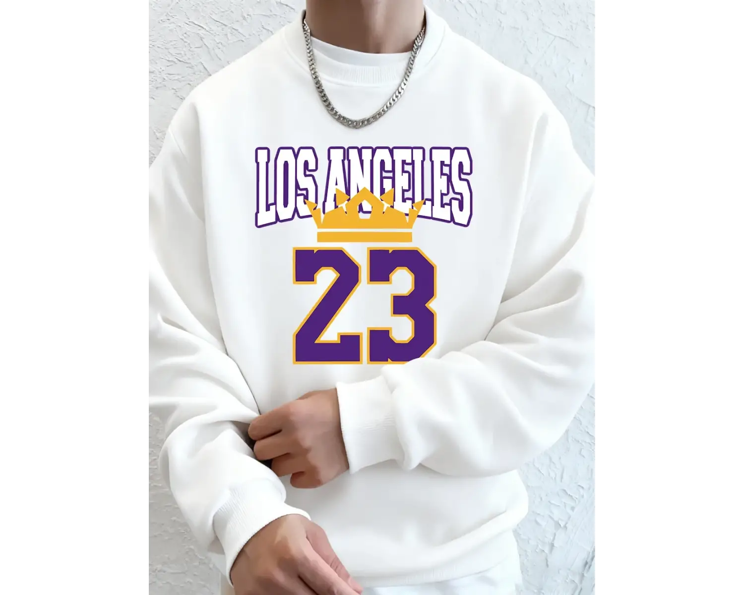 Los Angeles 23 Baskılı Erkek Kapüşonlu Üstleri Sonbahar Bisiklet Yaka Tişörtü Temel Polar Sıc