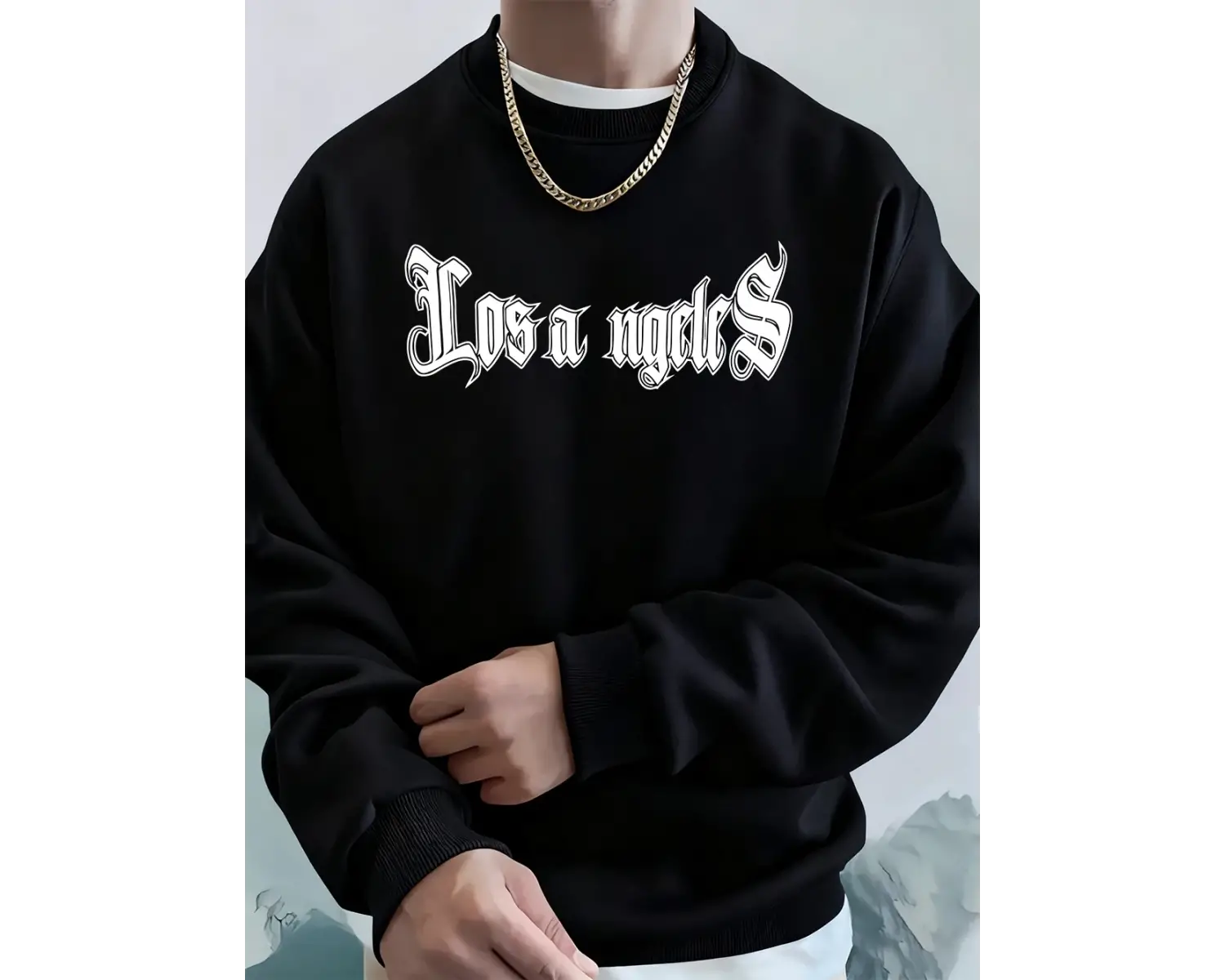 Los Angeles Letter Printing Erkek Kapüşonlular Sonbahar Bisiklet Yaka Kazak Temel Polar Sıcak