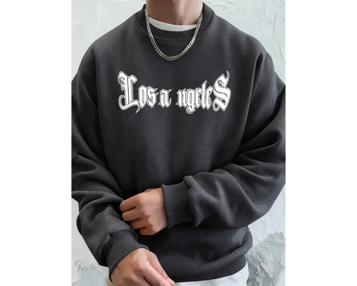 Los Angeles Letter Printing Erkek Kapüşonlular Sonbahar Bisiklet Yaka Kazak Temel Polar Sıcak