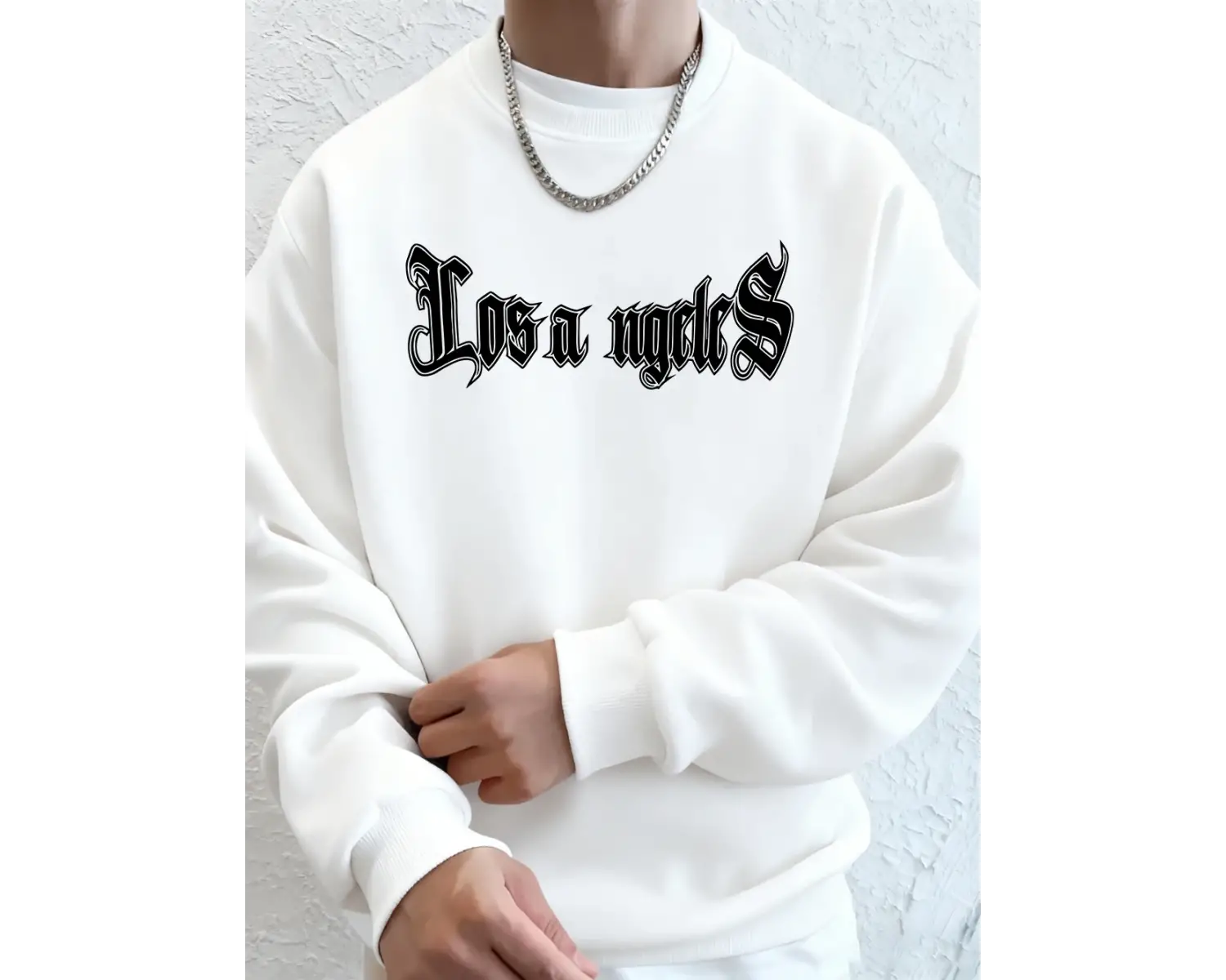 Los Angeles Letter Printing Erkek Kapüşonlular Sonbahar Bisiklet Yaka Kazak Temel Polar Sıcak