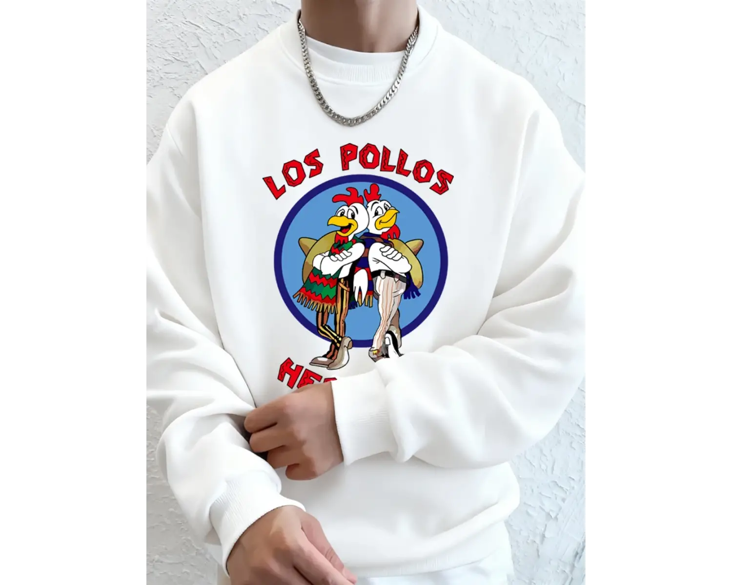 Los Pollos Hermanos Baskılı Erkek Kazak Kış Gevşek Kapüşonlular Spor Bisiklet Yaka Polar Sıca