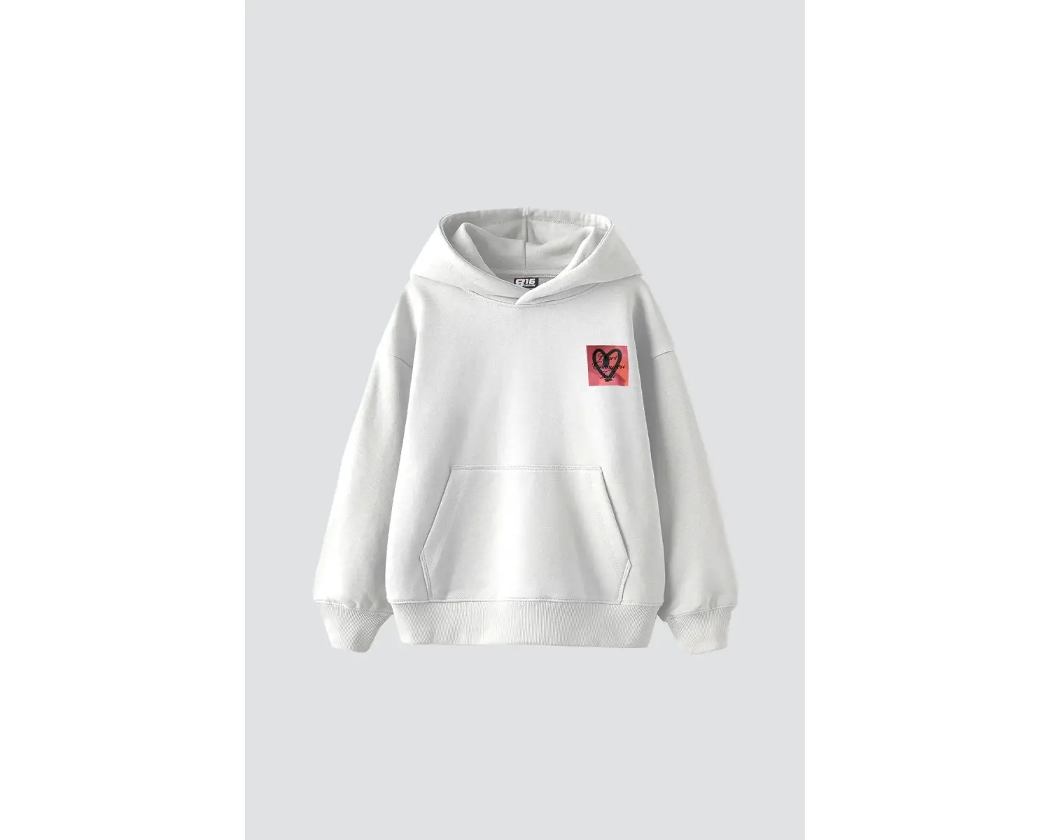 Love Baskılı Oversize Unisex Beyaz