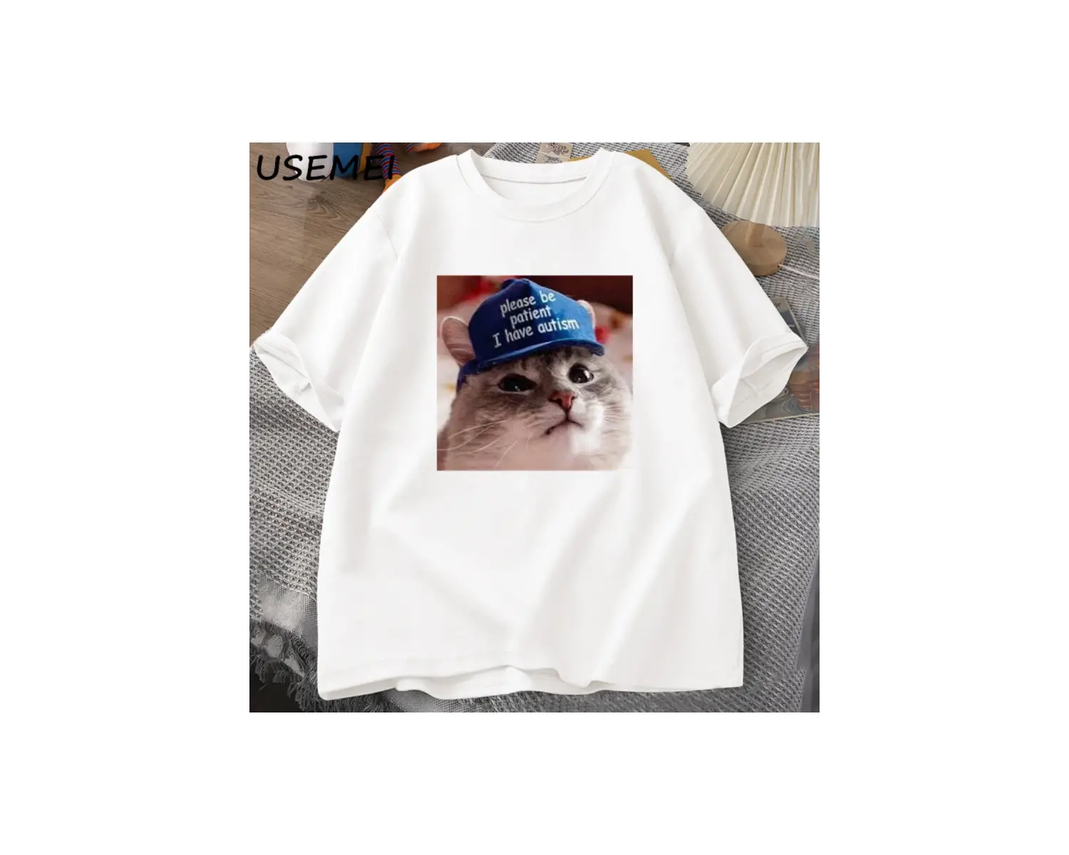 Lütfen sabırlı olun ben kedi grafik T shirt erkek t-shirt adam giysileri kısa kollu pam 3054