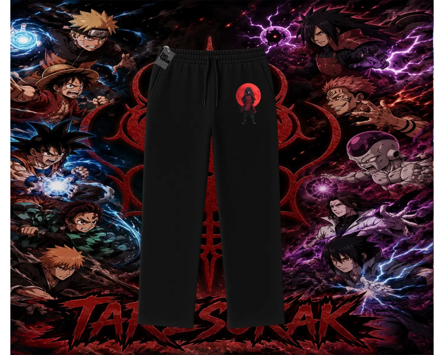 Madara Uchiha Naruto Anime Karakteri Unisex Baggy Eşofman Altı Beyaz