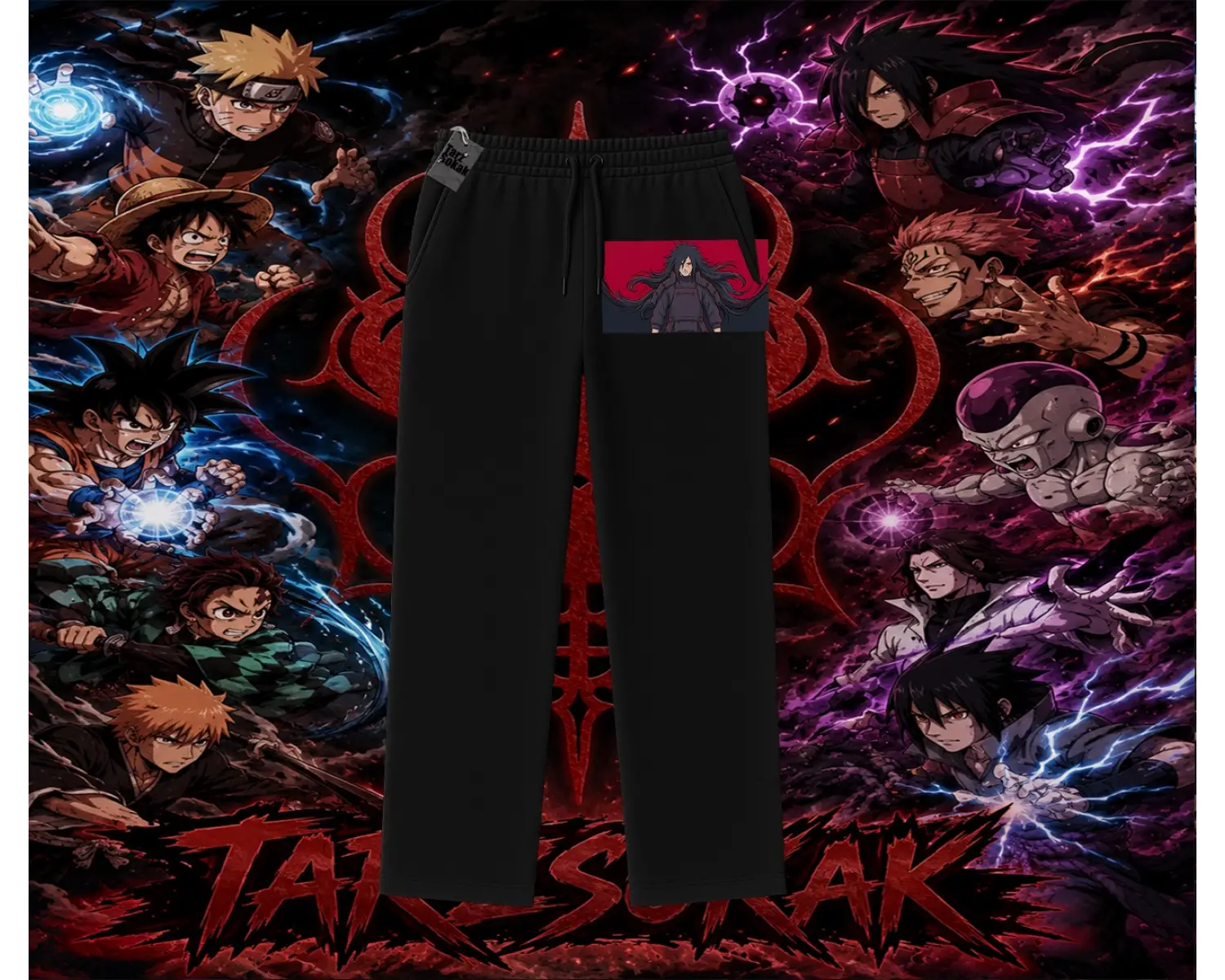 Madara Uchiha Naruto Anime Karakteri Unisex Baggy Eşofman Altı Beyaz