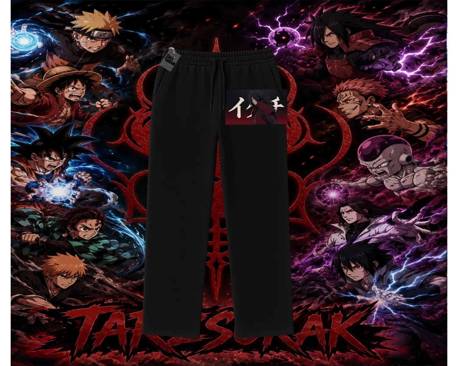 Madara Uchiha Naruto Anime Karakteri Unisex Baggy Eşofman Altı Beyaz