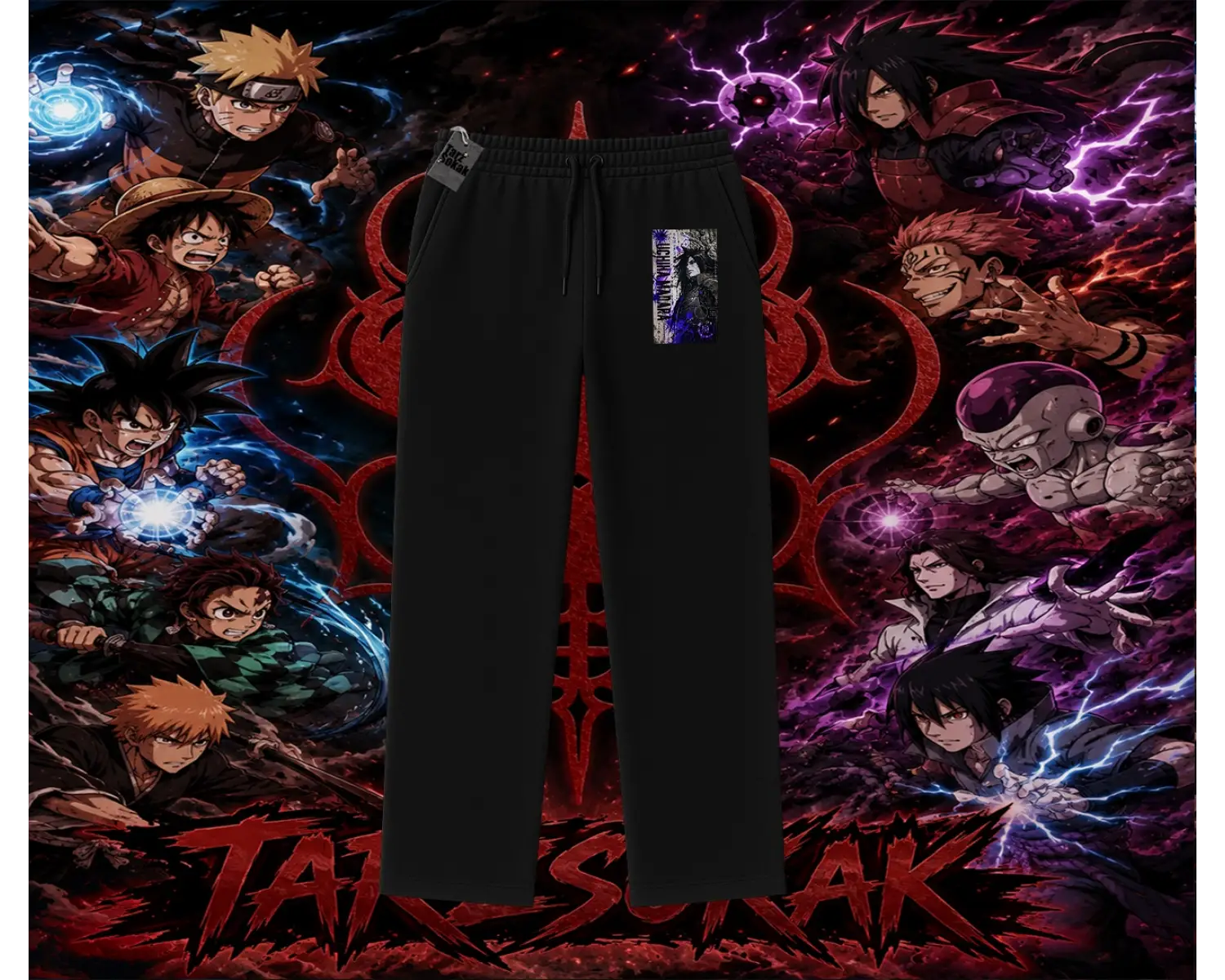 Madara Uchiha Naruto Anime Karakteri Unisex Baggy Eşofman Altı Beyaz