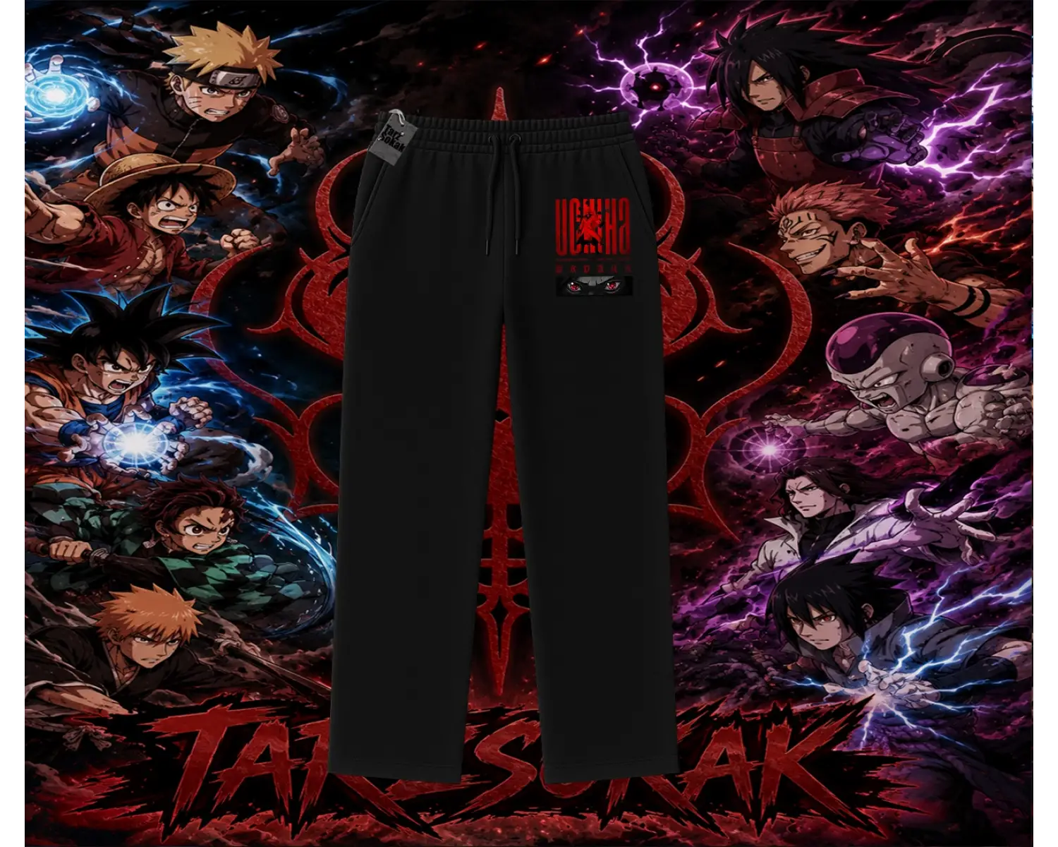 Madara Uchiha Naruto Anime Karakteri Unisex Baggy Eşofman Altı Beyaz