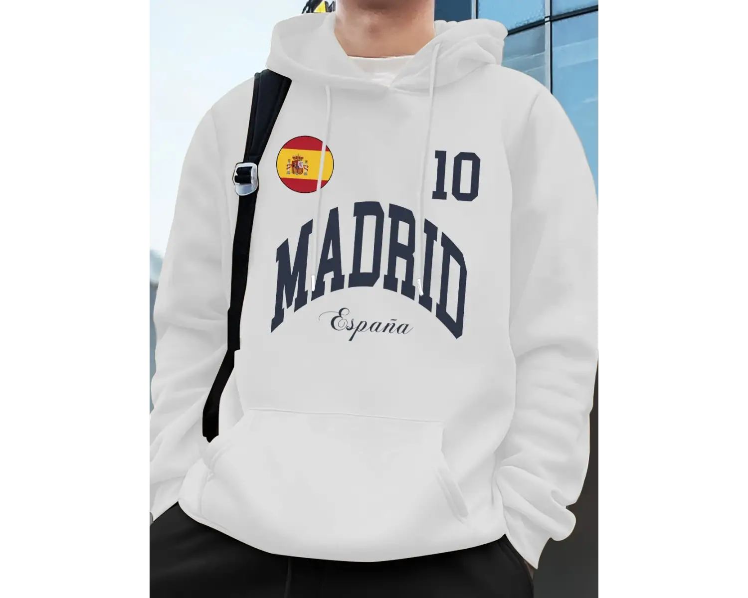 Madrid İspanya Bayrağı Mektup Baskılar Kapüşonlular Erkekler Kış Polar Sıcak Kazaklar Koşu Ce