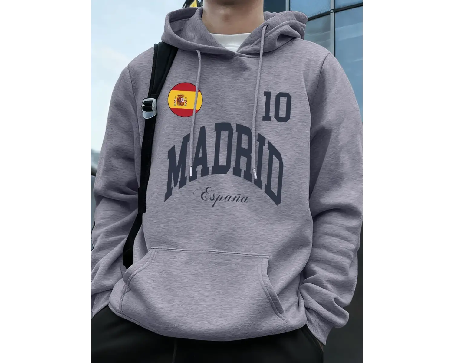 Madrid İspanya Bayrağı Mektup Baskılar Kapüşonlular Erkekler Kış Polar Sıcak Kazaklar Koşu Ce