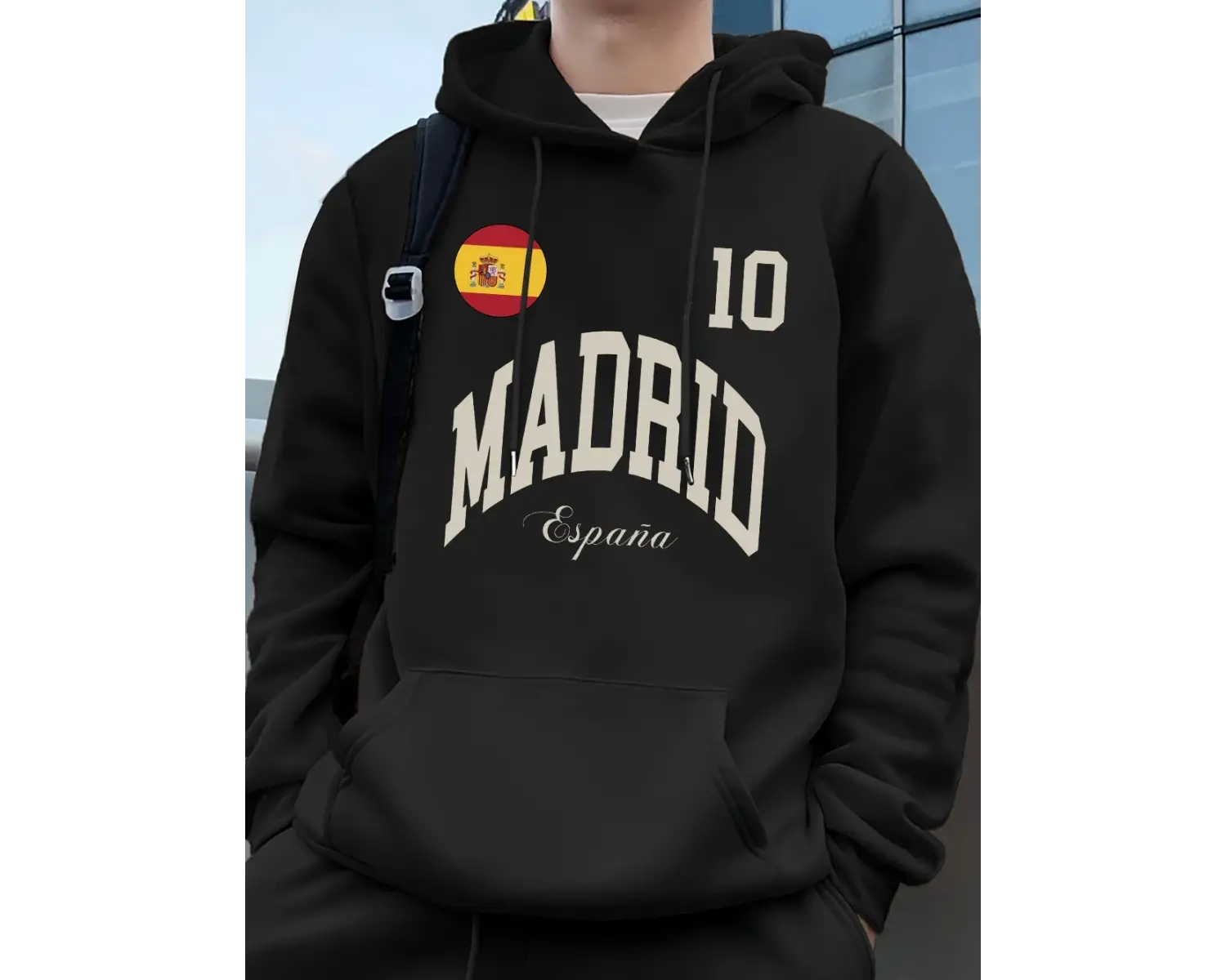 Madrid İspanya Bayrağı Mektup Baskılar Kapüşonlular Erkekler Kış Polar Sıcak Kazaklar Koşu Ce