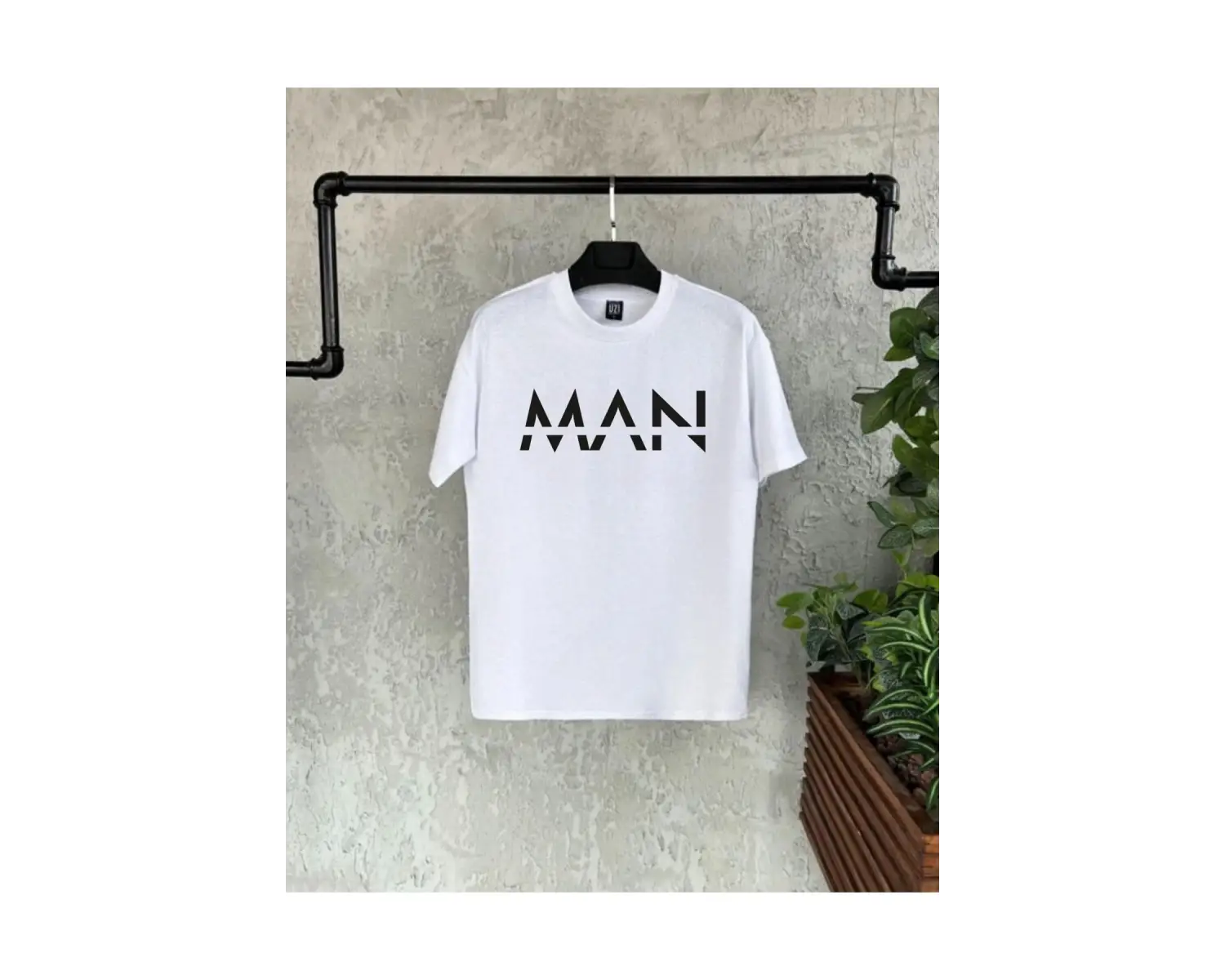 Man Baskılı Beyaz Baskılı Erkek