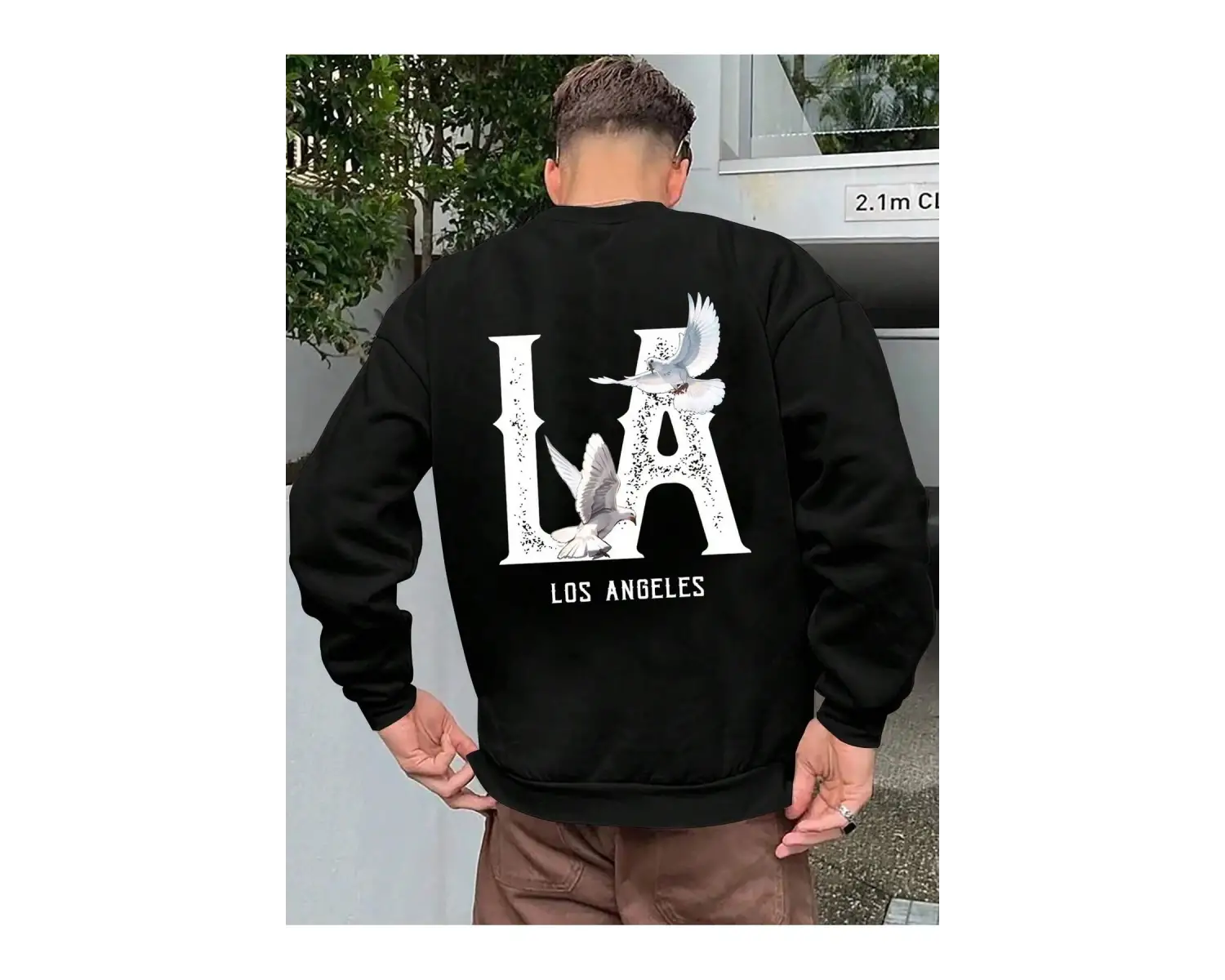 Manfinity EMRG Letter Graphic Sweatshirt Siyah