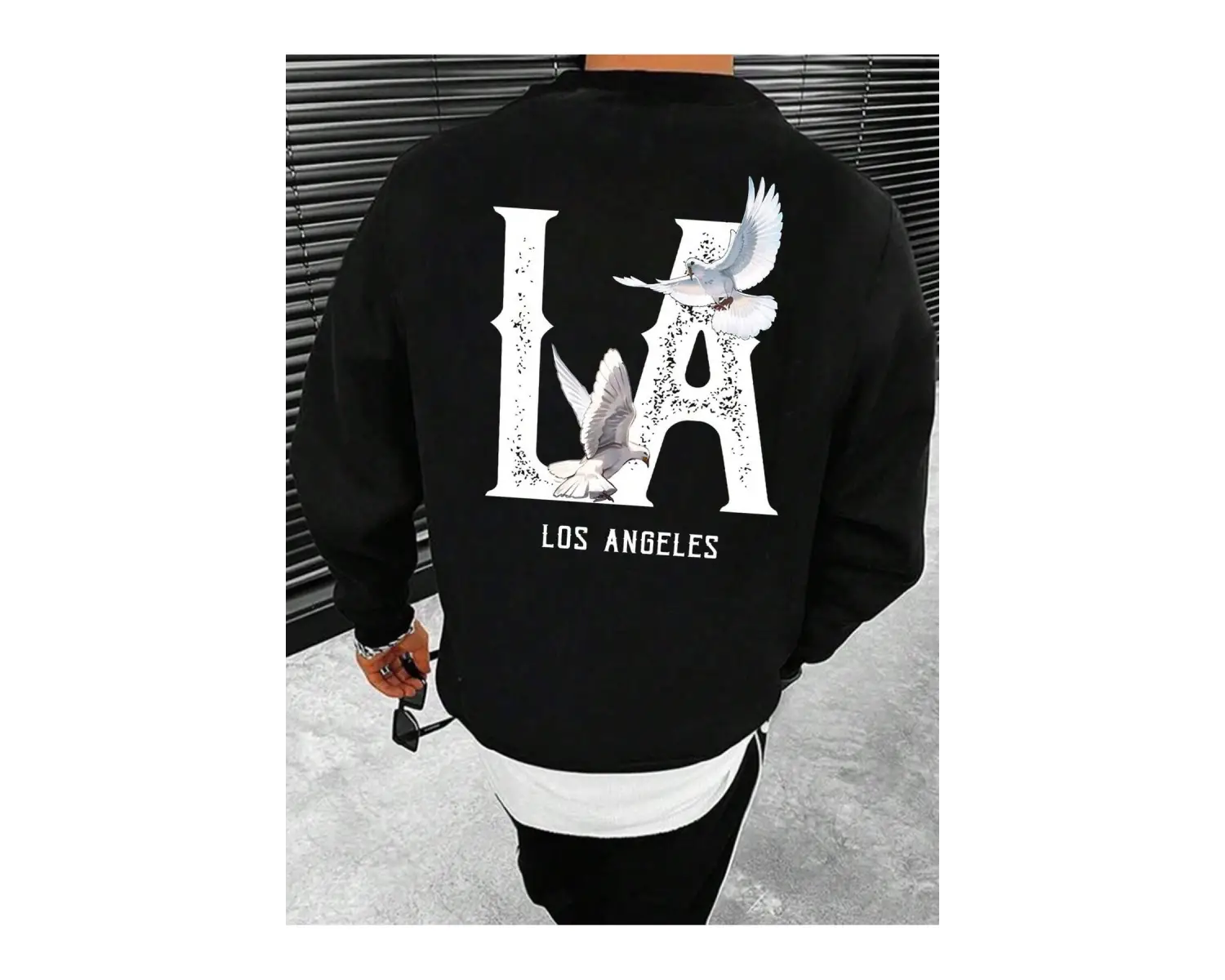 Manfinity EMRG Letter Graphic Sweatshirt Siyah