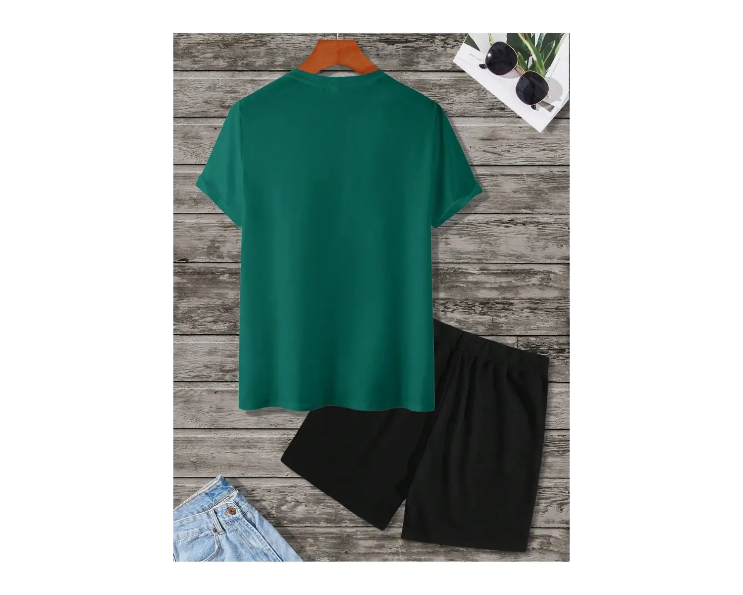 Manfinity Homme 2 Adet/Takım Erkek Çiçek Desenli Tişört Ve Şort Takımı