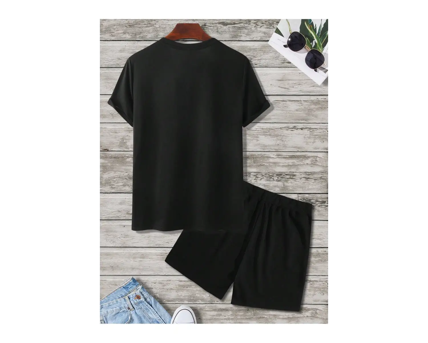 Manfinity Homme 2 Adet/Takım Erkek Çiçek Desenli Tişört Ve Şort Takımı