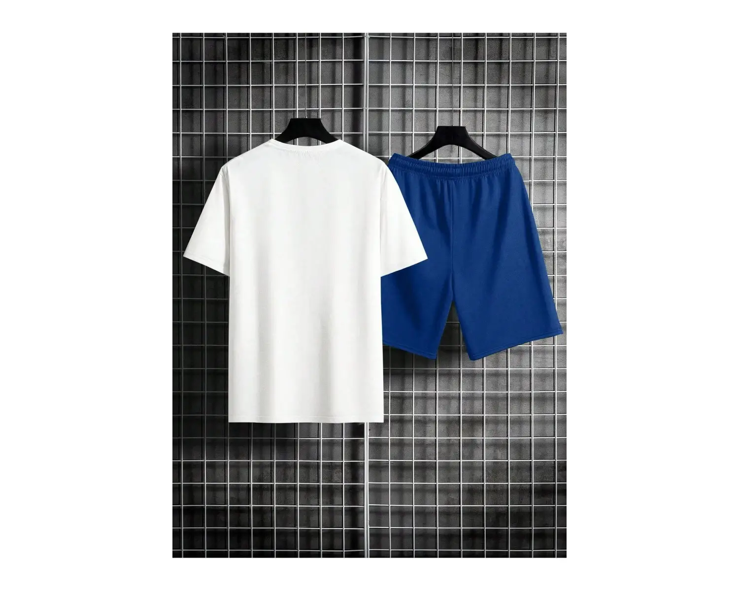 Manfinity Homme 2 Adet/Takım Erkek Yuvarlak Yaka Kısa Kollu Baskılı Günlük Üst ve Şort Takımı