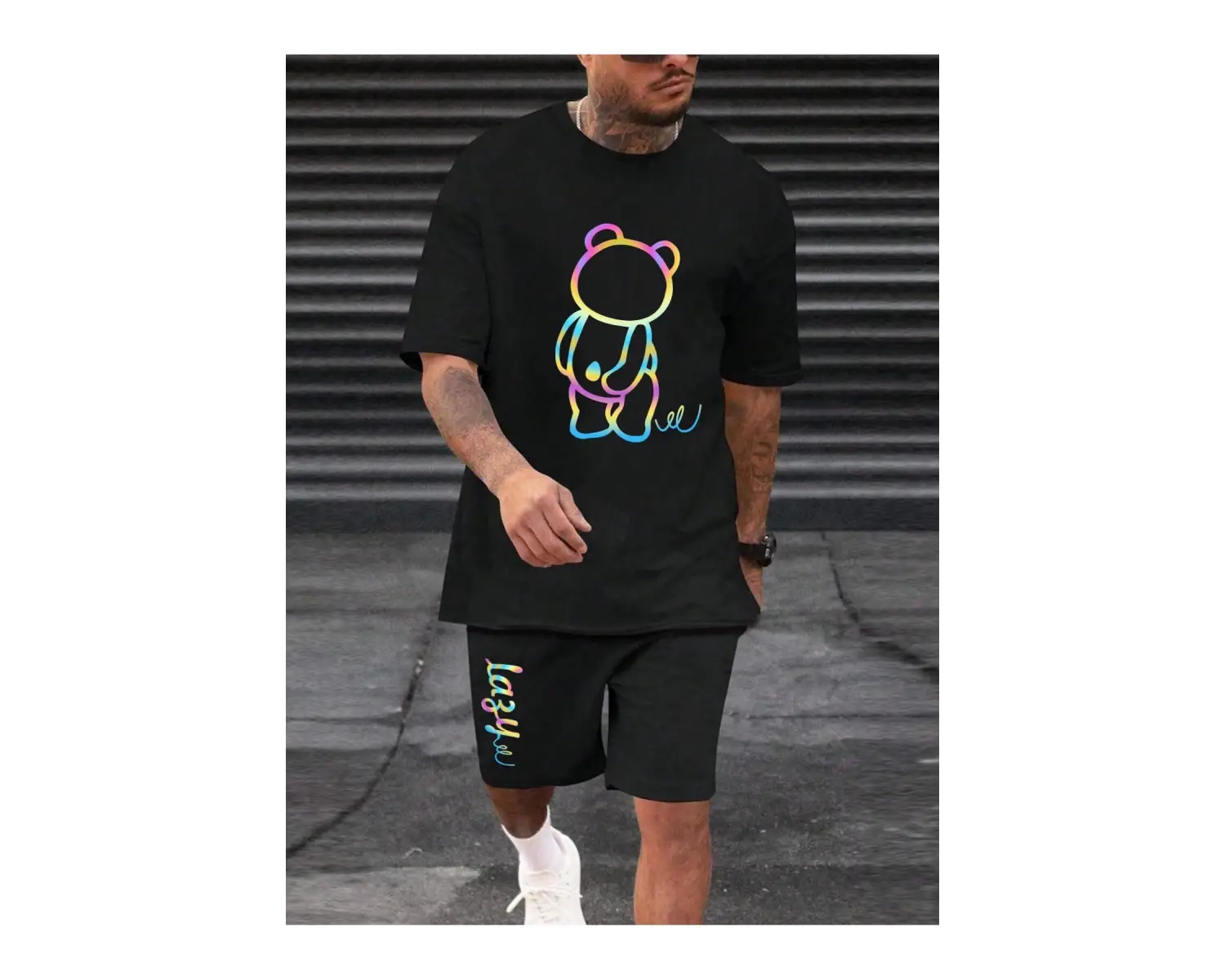 Manfinity Homme 2li Erkek Günlük Basit Kısa Kollu Tişört Ve Şort Takımı