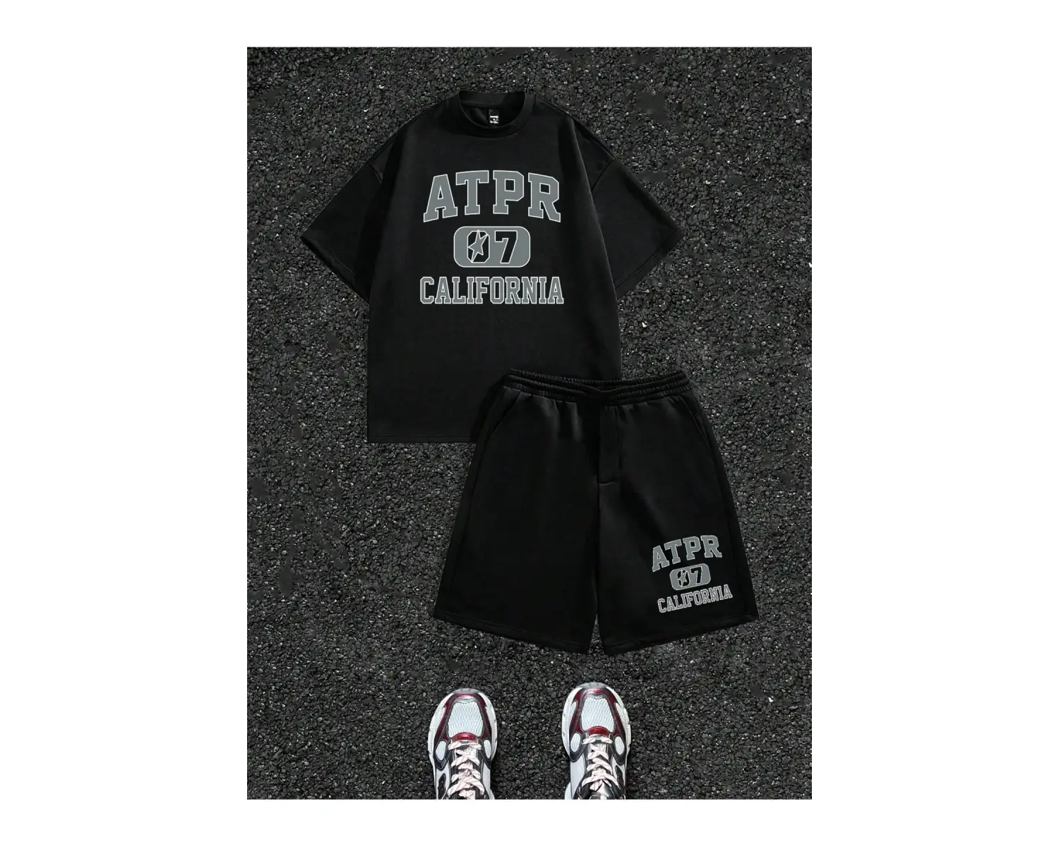 Manfinity Homme 2li Erkek Günlük Basit Kısa Kollu Tişört Ve Şort Takımı