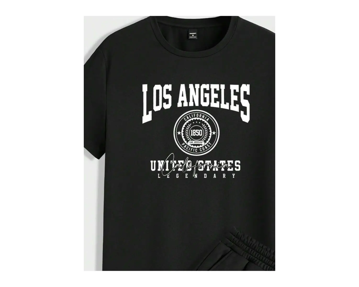 Manfinity Homme Casual College Style Tipografi Tişört ve Şort Takımı