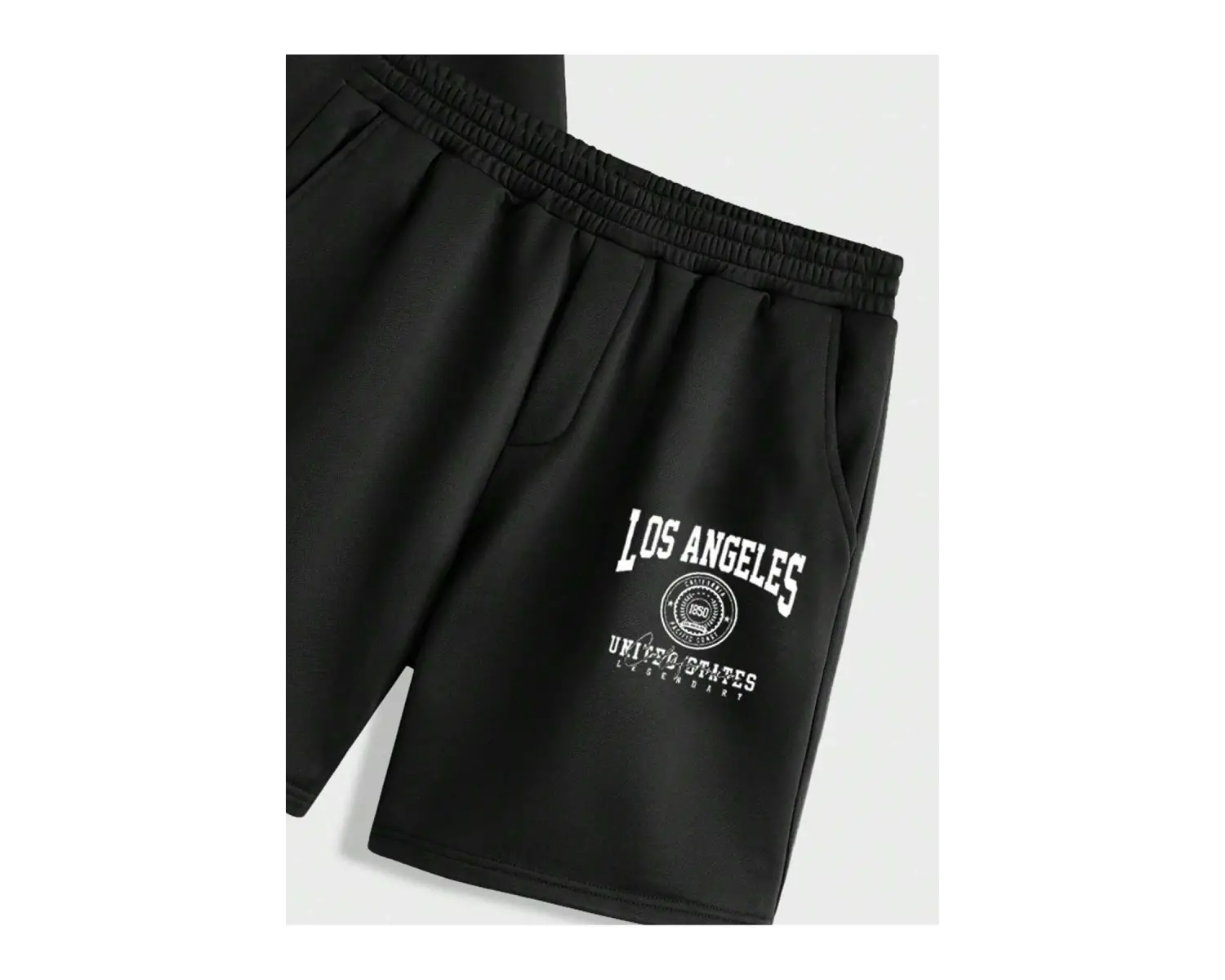 Manfinity Homme Casual College Style Tipografi Tişört ve Şort Takımı