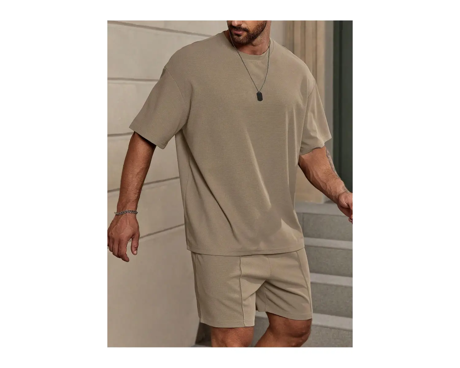 Manfinity Homme Erkek Düz Bol Bel Şortu