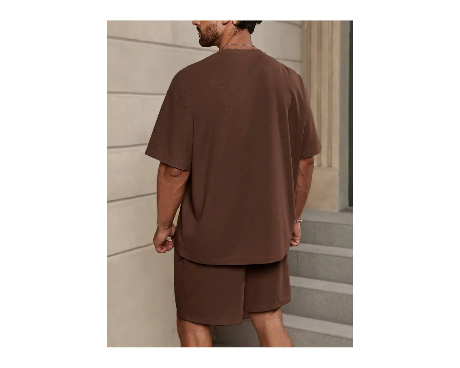 Manfinity Homme Erkek Düz Bol Kesim Bel Şortu