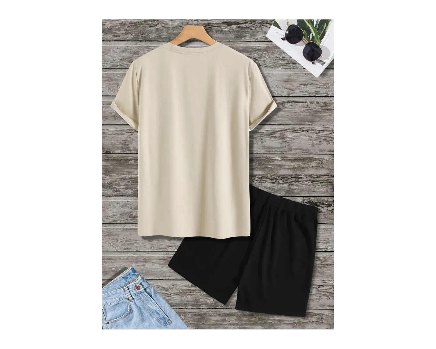 Manfinity Homme Erkek Grafik Tişört ve Şort Takımı